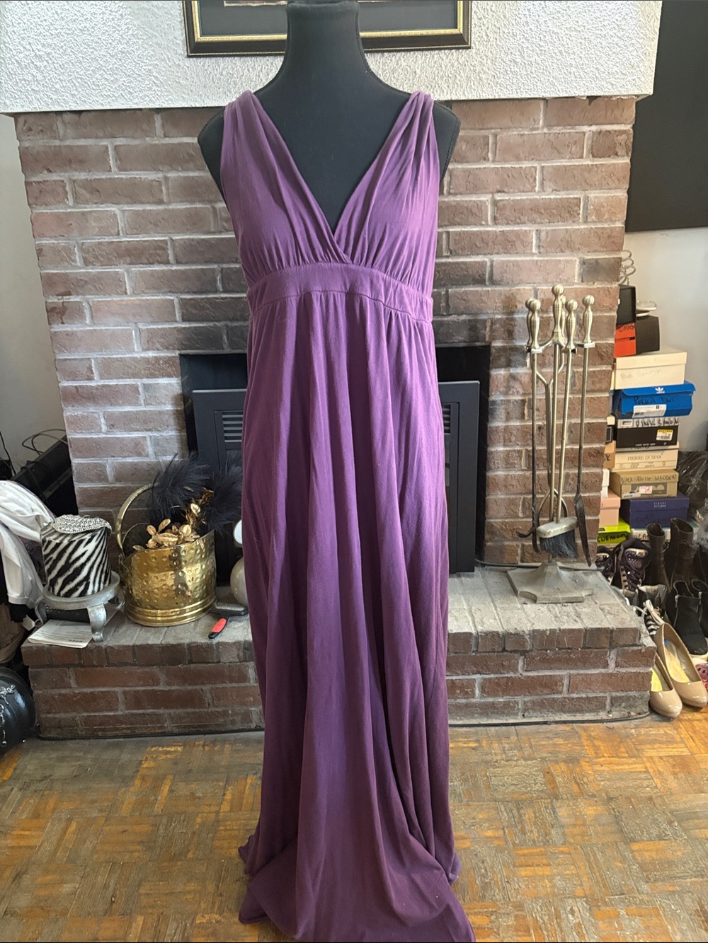 Gypsy 05 Deep Purple V-Neck Maxi Dress